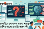 Illustration depicting various AI logos and chat monitors scanning text, highlighting the technical challenges artificial intelligence faces in detecting hidden or implied hate speech on smartphones.