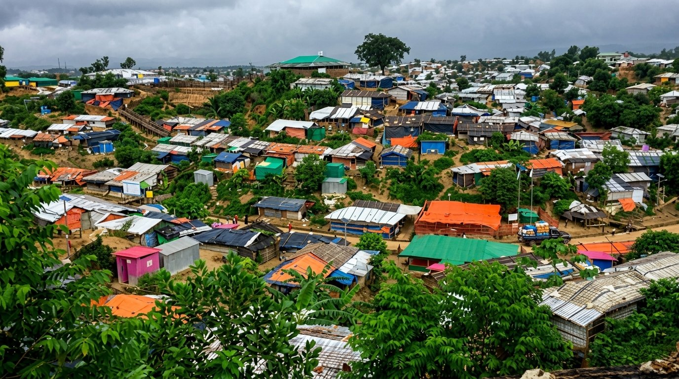 উখিয়ার কুতুপালং রোহিঙ্গা ক্যাম্পে গোলাগুলির পর ঘটনাস্থলের চিত্র