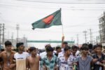 মহাখালীর কলেরা হাসপাতাল সামনে বিক্ষোভ সমাবেশের দৃশ্য