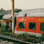 গফরগাঁও রেলস্টেশন এলাকায় রেলপথে লাইনচ্যুত ট্রেনের দৃশ্য