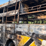 স্লিপার বাসে আগুন, জানালা দিয়ে লাফিয়ে বাঁচার চেষ্টা যাত্রীদের